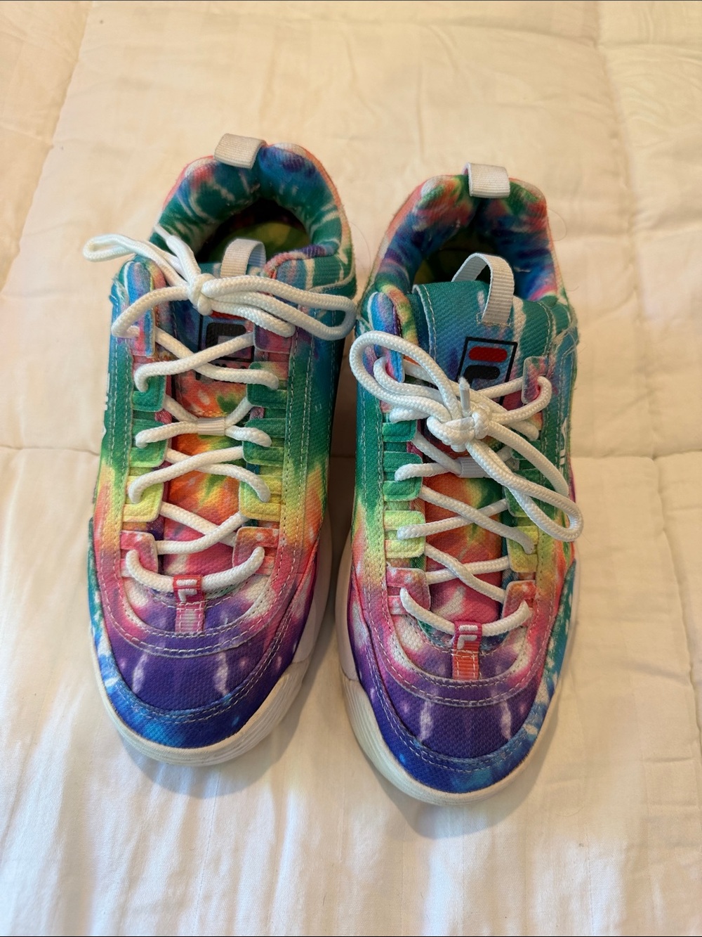Fila Womens Tie-Dye Lace-Up Sneakers - Multicolor